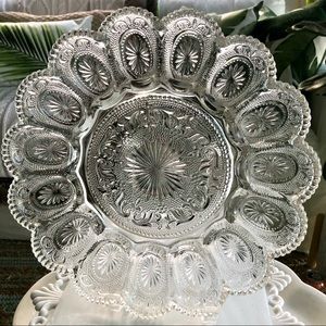 Vintage Fancy Indiana Hobnail Glass Deviled Egg Plate